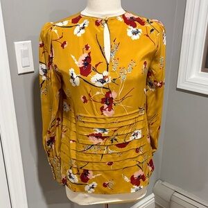 Massimo Dutti Mustard Floral Blouse